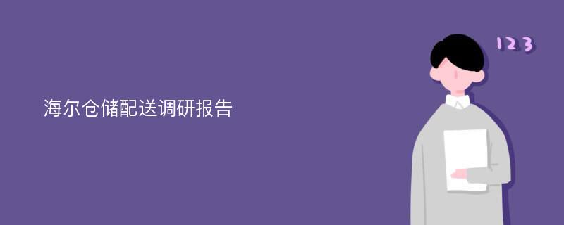 海尔仓储配送调研报告