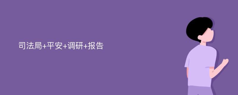 司法局+平安+调研+报告