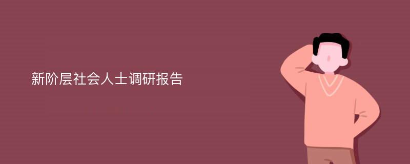 新阶层社会人士调研报告