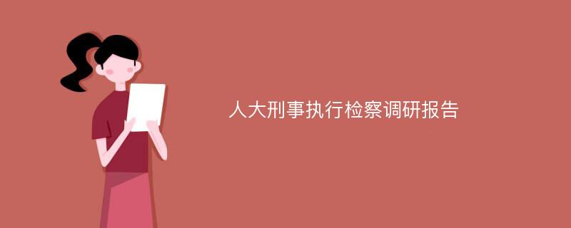 人大刑事执行检察调研报告