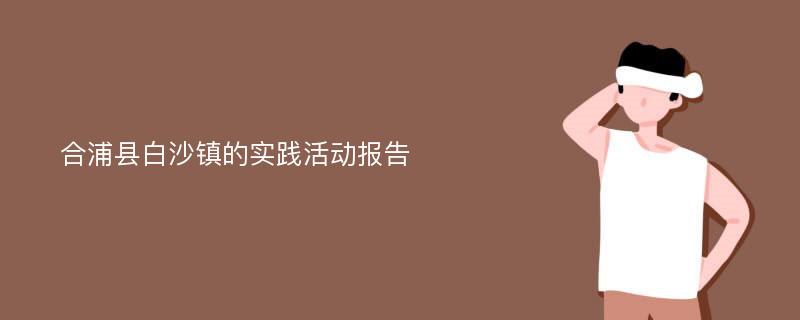 合浦县白沙镇的实践活动报告