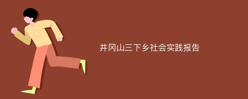 井冈山三下乡社会实践报告