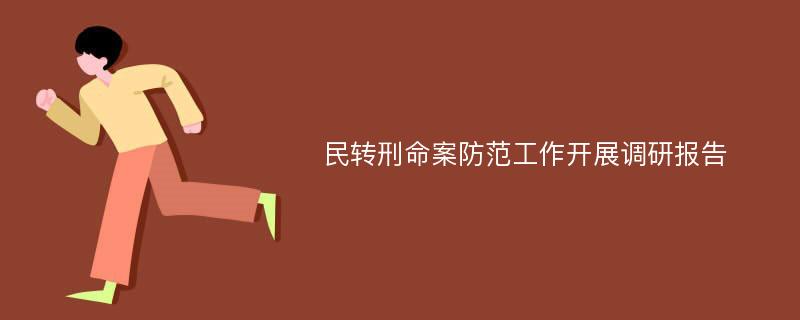 民转刑命案防范工作开展调研报告