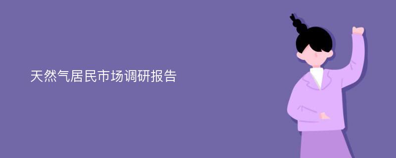 天然气居民市场调研报告