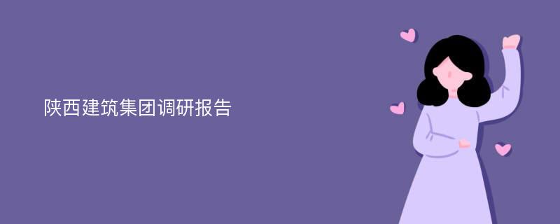 陕西建筑集团调研报告