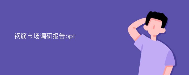 钢筋市场调研报告ppt