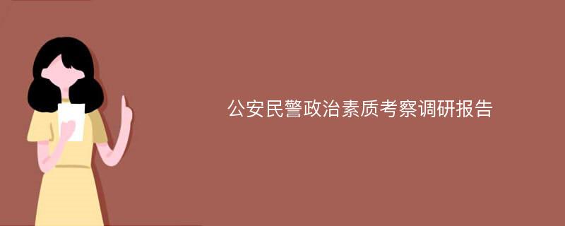 公安民警政治素质考察调研报告